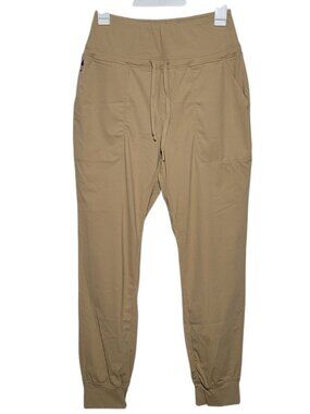 Gradual High Waisted Jogger Pants Tan Khaki Pockets Womens Small Athleisure